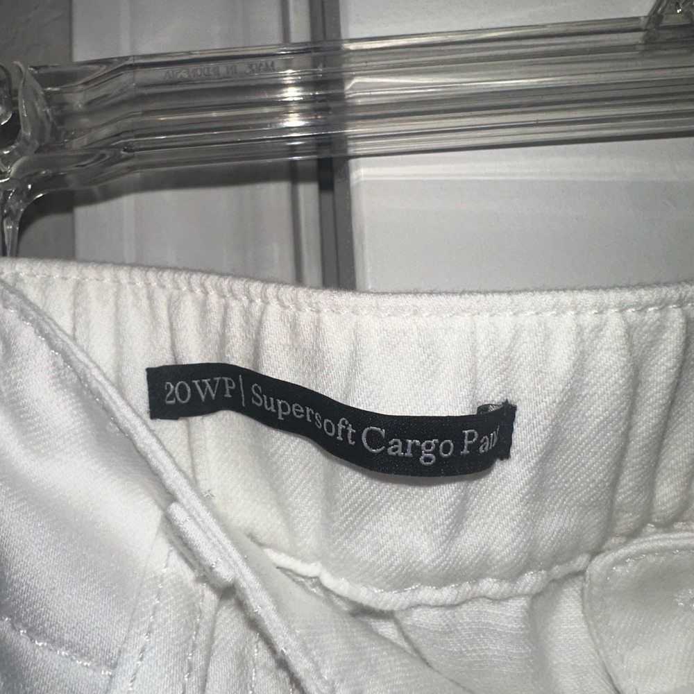 Talbots Supersoft Cargo Pants White Woman's‎ Size 20WP Cotton Linen Blend Summer - Picture 4 of 12
